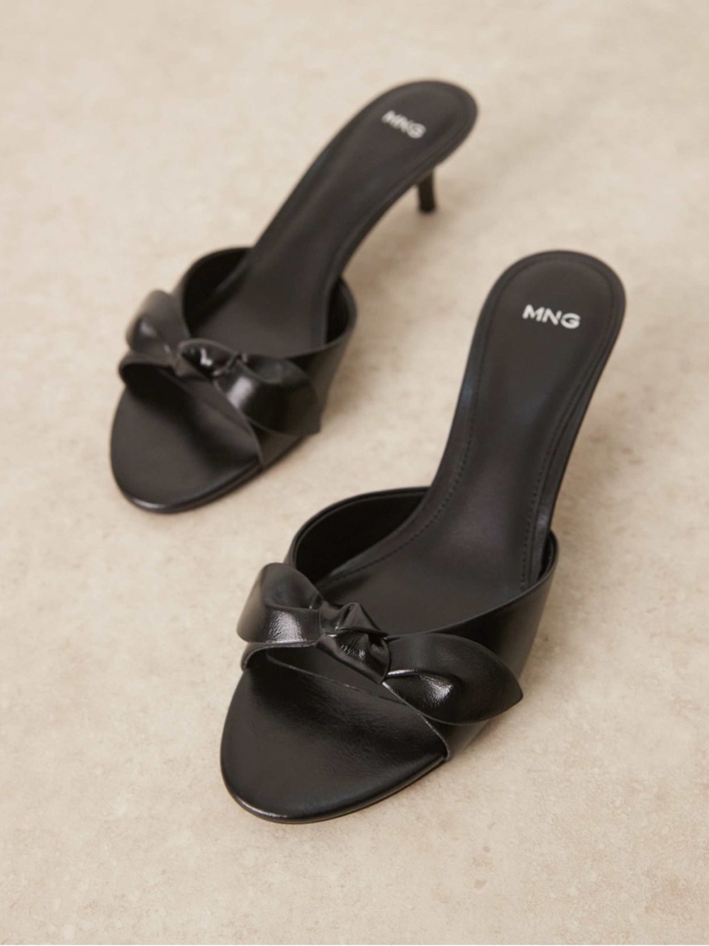 Mango Black Knot-Front Slide Mules